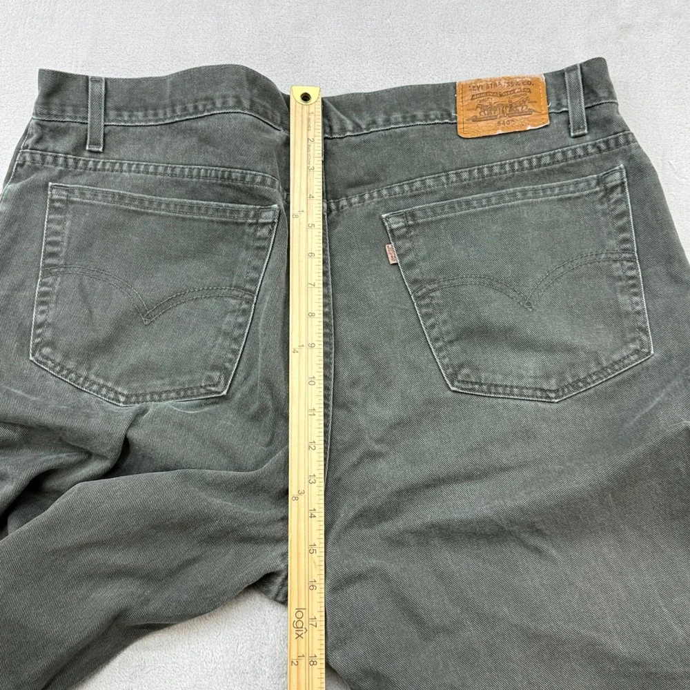 Vintage Levi's 540 Relaxed Fit Jeans Mens 42x36 Olive Green Straight Denim Y2K
